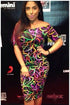 Sexy Colorful Circles Print Black Midi Dress